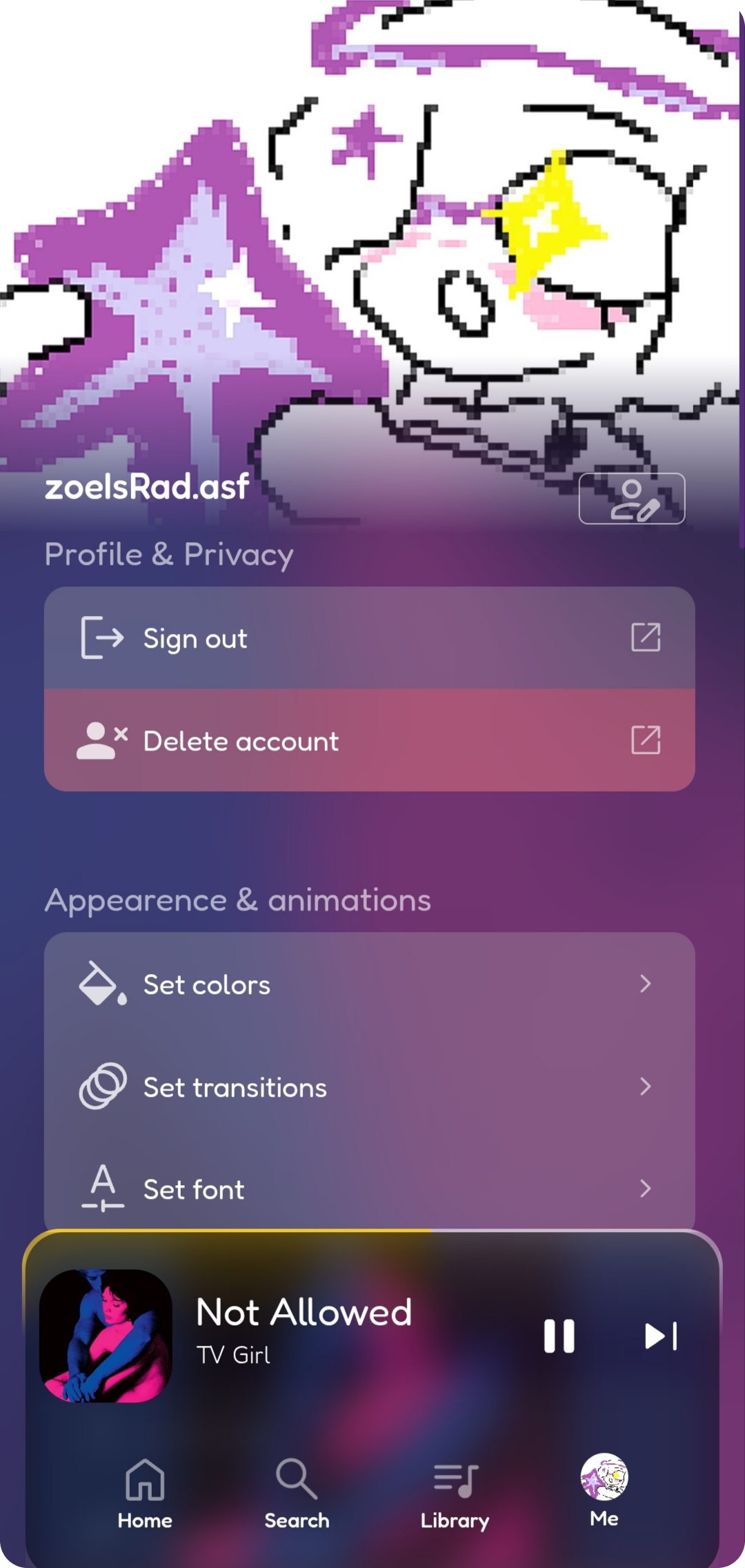 account tab