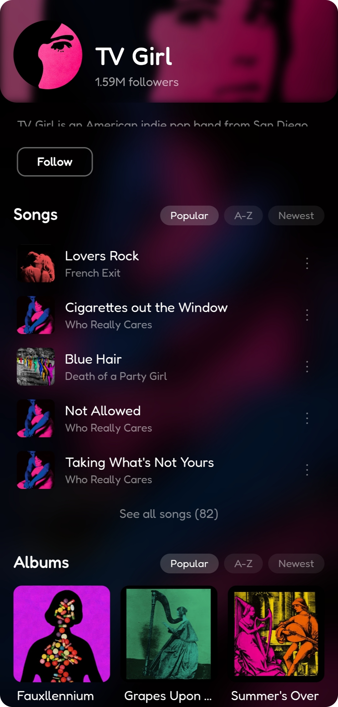 artist page