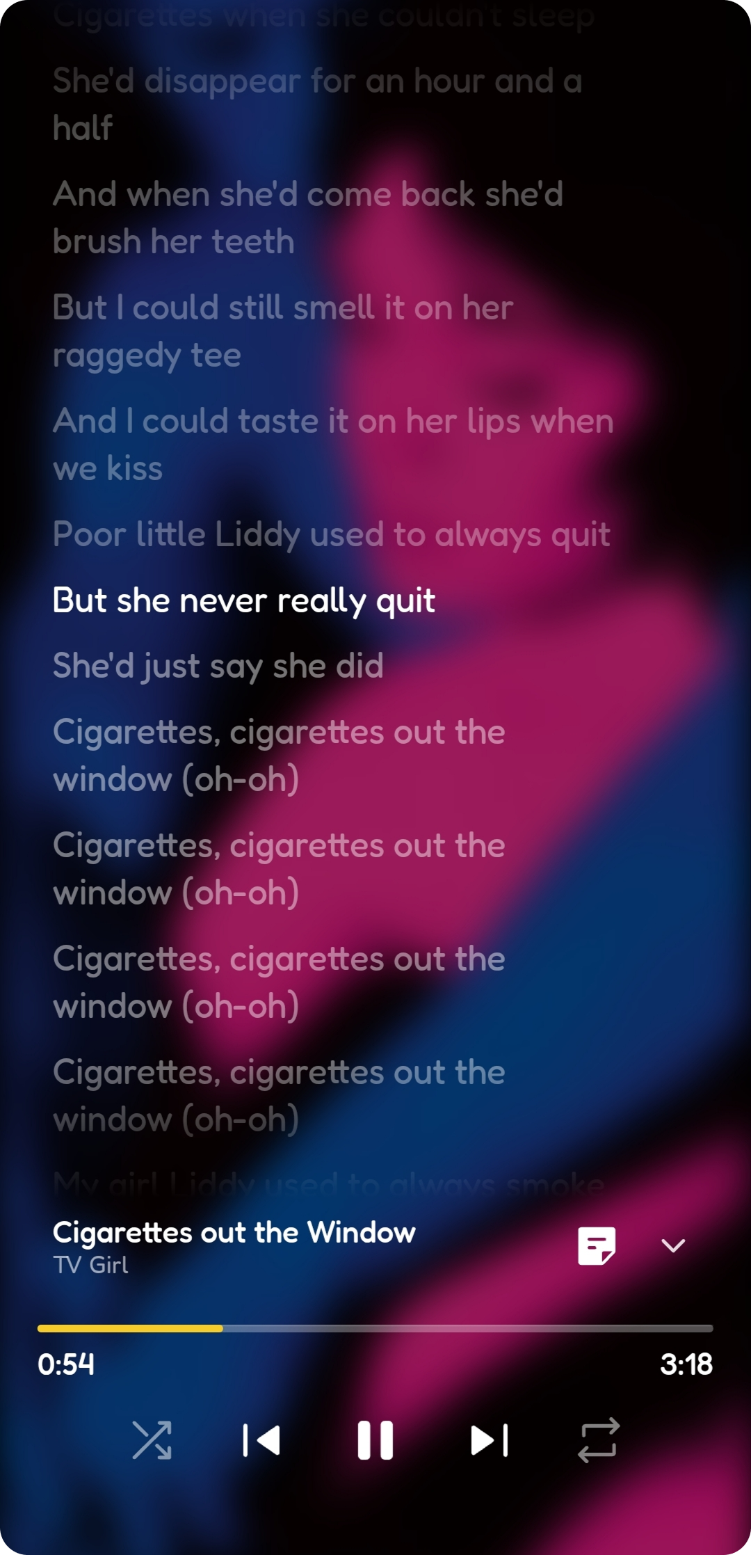 synced lyrics
